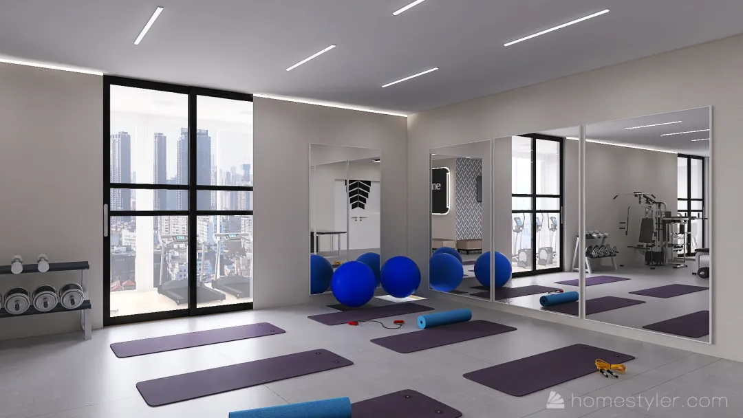 Projet Salle de Sport 3d design renderings