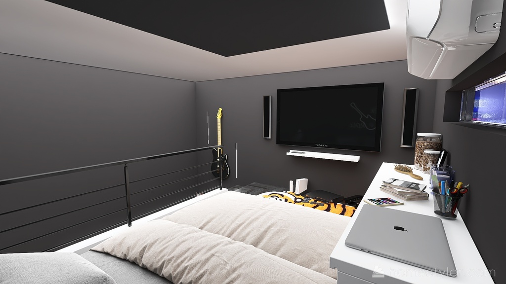 small gaming bedroom design ideas & pictures (8 sqm)-Homestyler