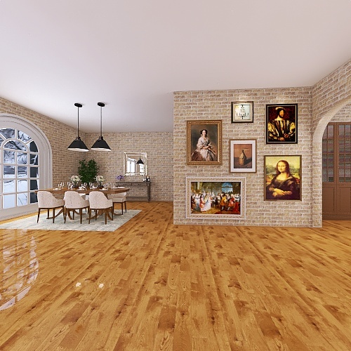 Kitchen and Dining Room 3d design renderings