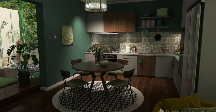Kit/Dining/Living 3d design renderings
