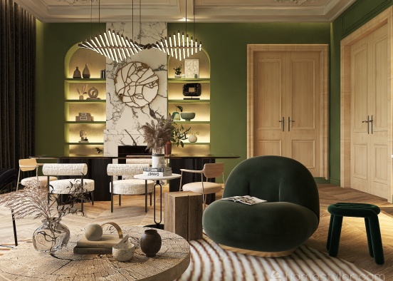 #StPatrickContest Luxury Green Room Design Rendering