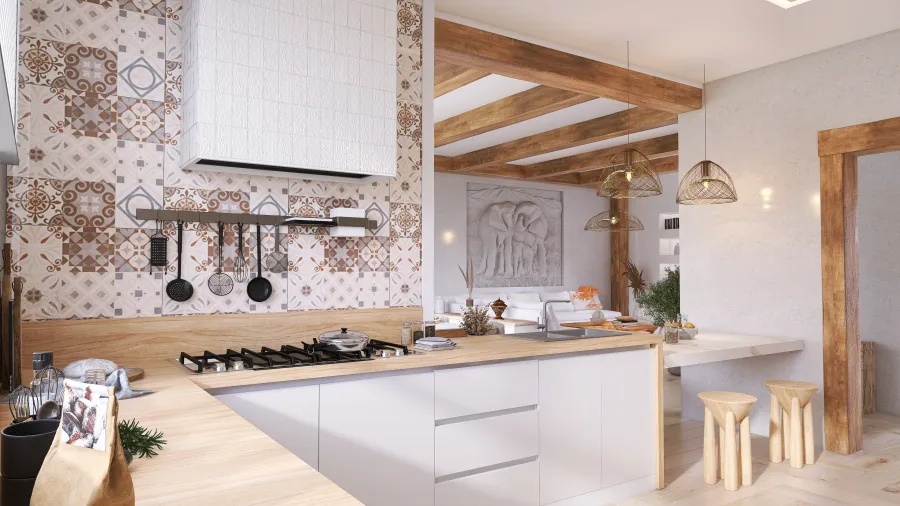 #KitchenContest- Cocina de casa de campo. 3d design renderings