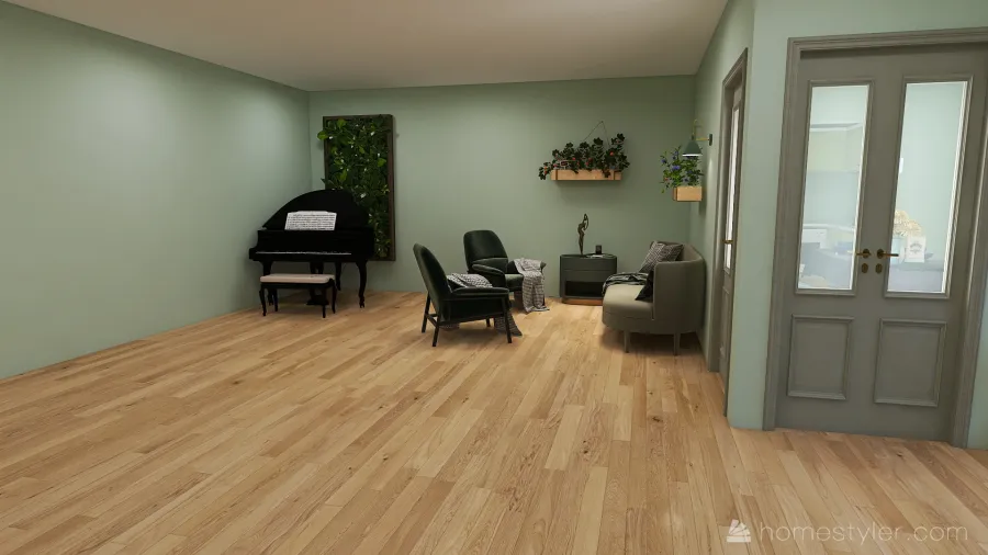 Living Room &Hallway 3d design renderings