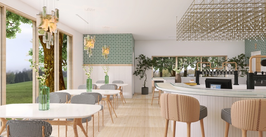 Lounge Bar & Dining 3d design renderings