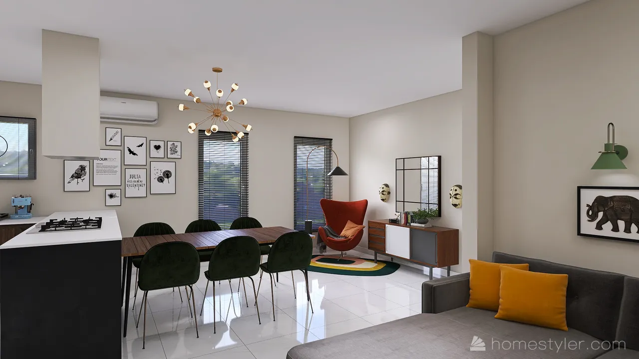 LivingDiningRoom 3d design renderings