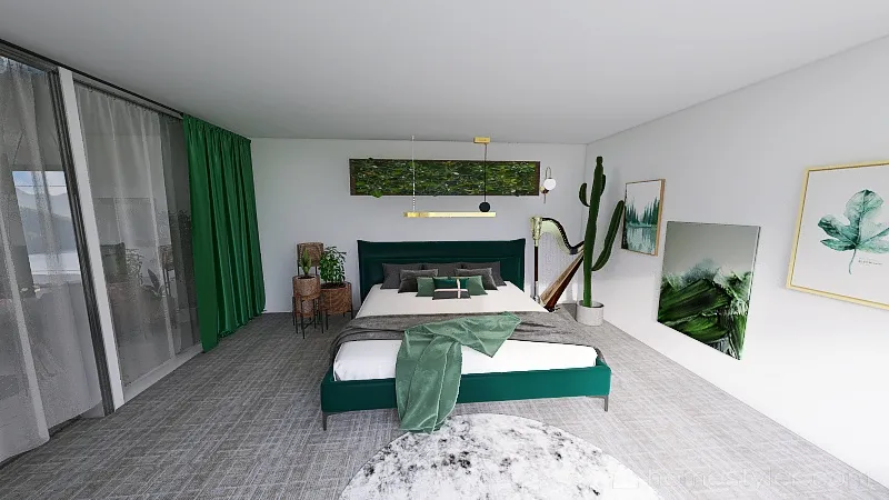 Master Bed 3d design renderings