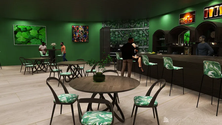 #StPatrickContest_The green hat pub 3d design renderings