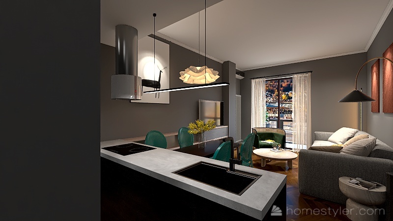 Zandukeli apartment 3d design renderings