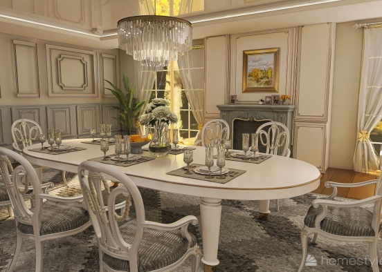 Elegant Dining Room Design Rendering