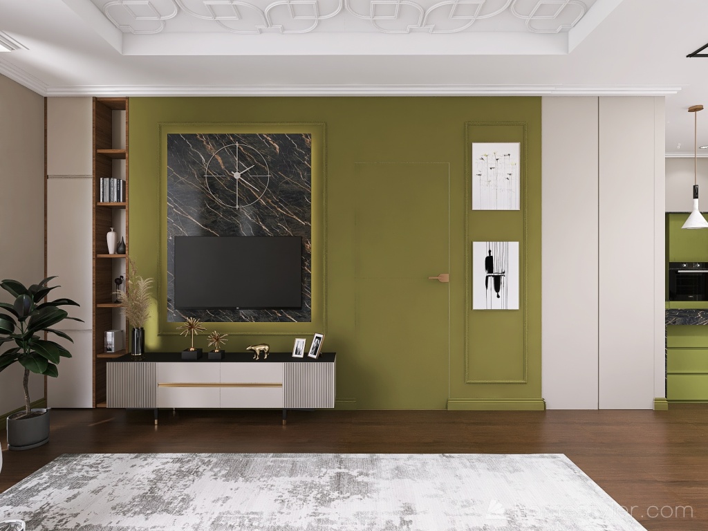 Green living room #StPatrickContest 3d design renderings