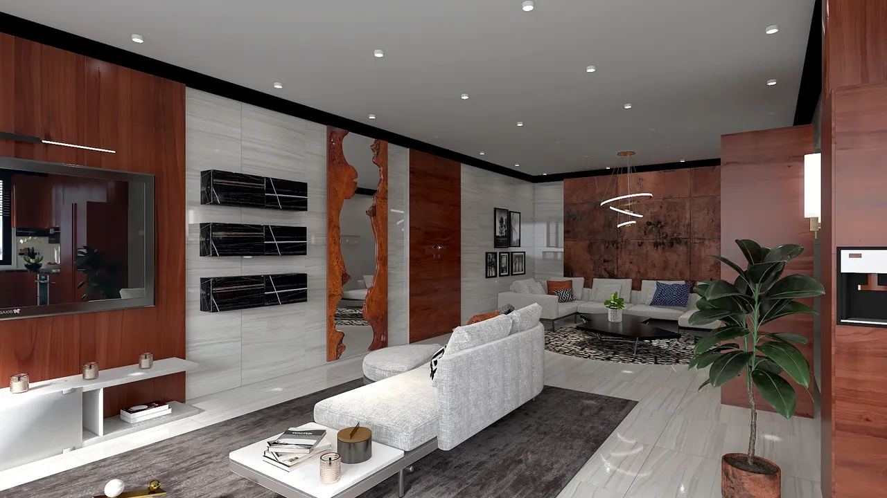 Cherry and Black Marble Home Barton Creek 3d design renderings