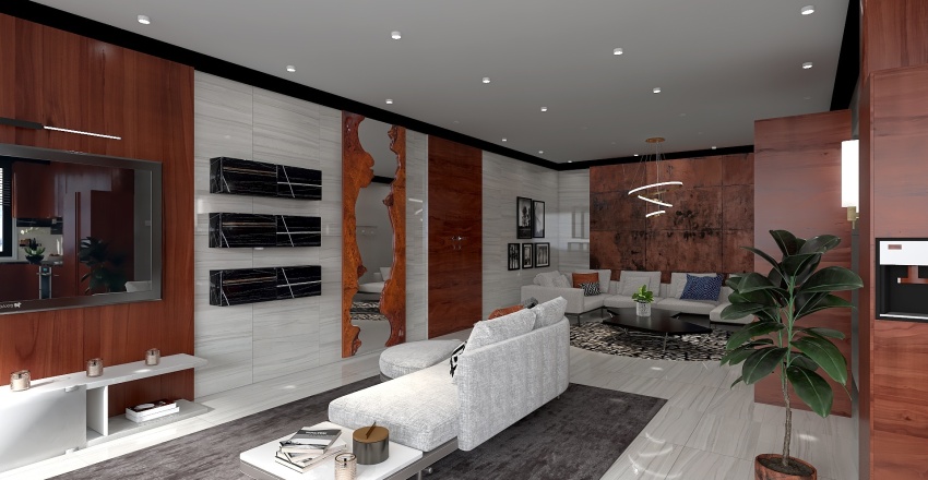 Cherry and Black Marble Home Barton Creek 3d design renderings