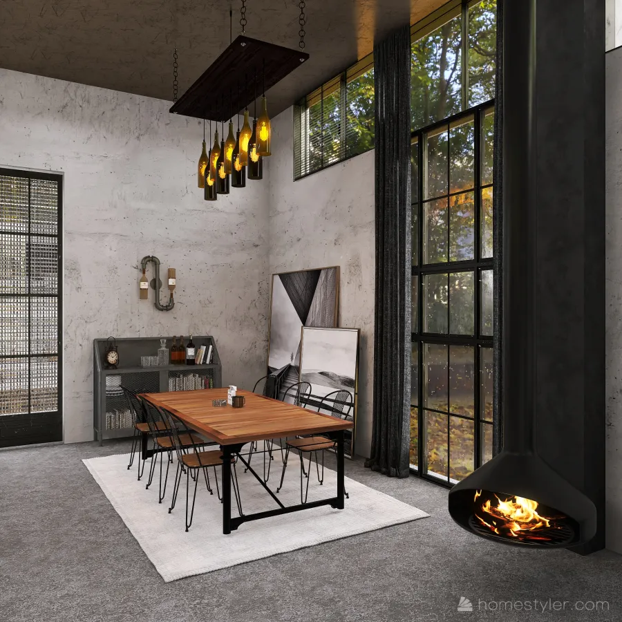 Industrial Style house 3d design renderings
