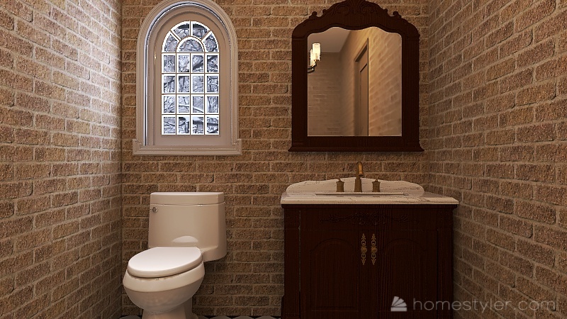 Half Bath Laundry 3d design renderings