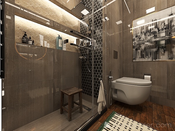 Guest bathroom 3d design renderings