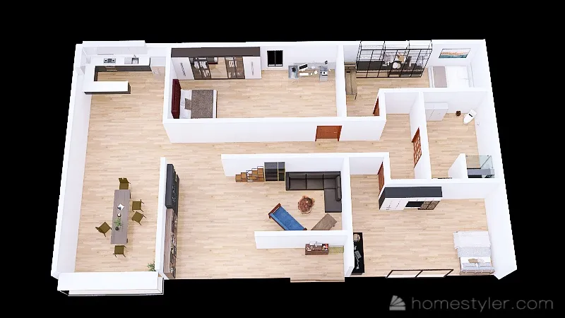 3 bed room house 3d design renderings