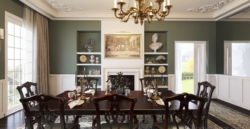 Elegant Dining Room 3d design renderings