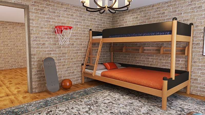 Boys Bedroom 3d design renderings