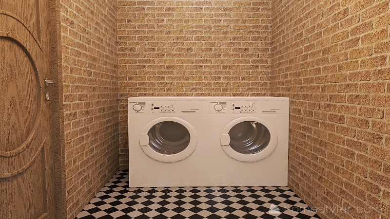 Half Bath Laundry 3d design renderings