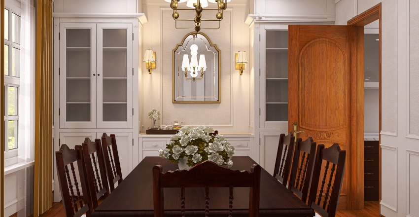 Timeless Elegant Dining Room 3d design renderings
