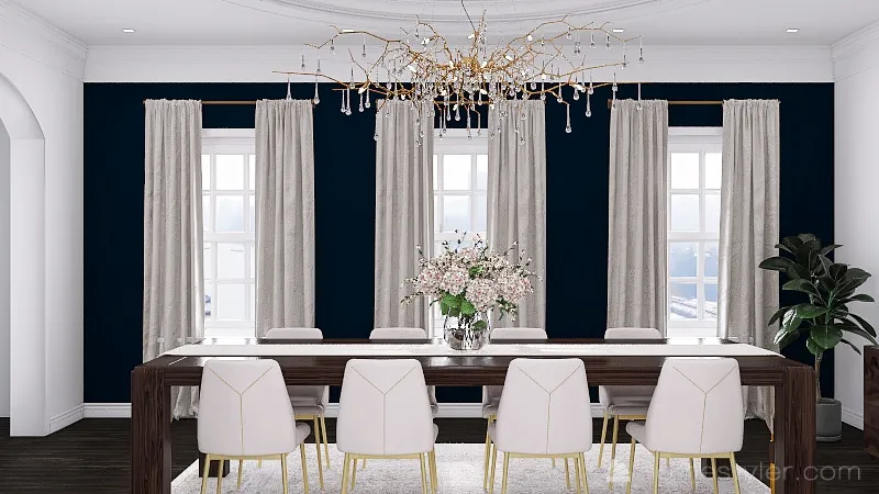 elegant dining room project 3d design renderings