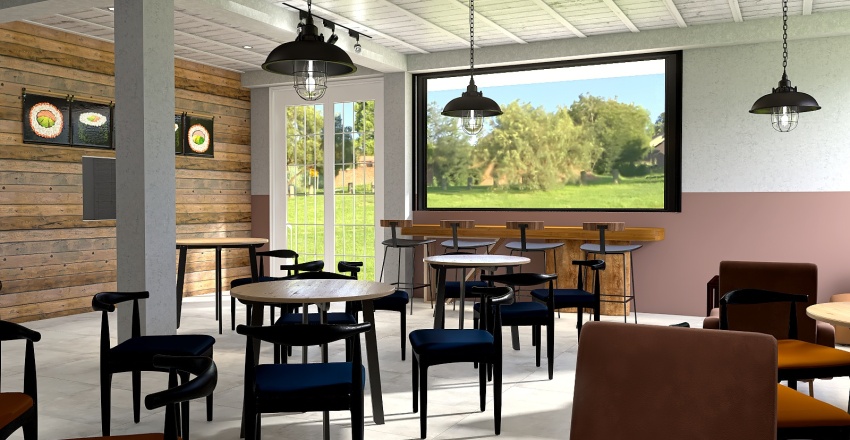 Cafe Samgy 3d design renderings