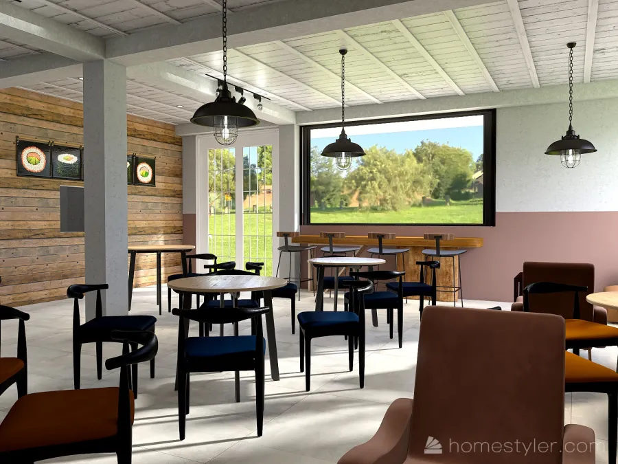 Cafe Samgy 3d design renderings