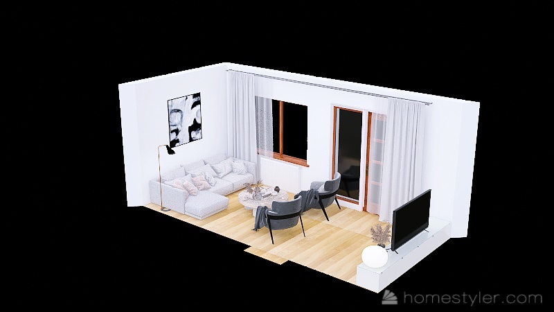 living room App. L 3d design renderings