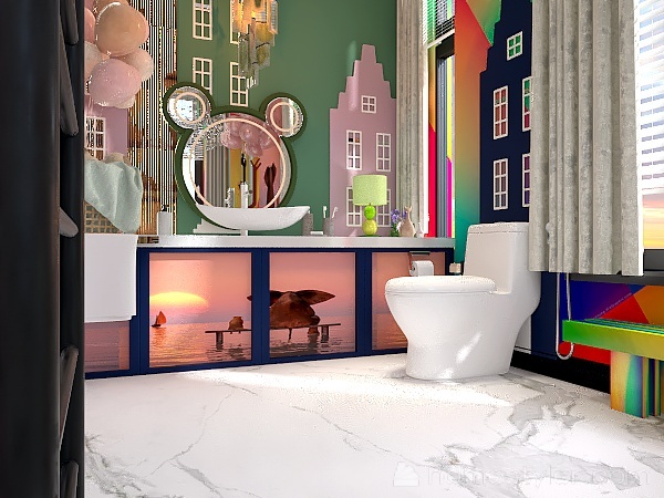 Children's bathroom 3d design renderings