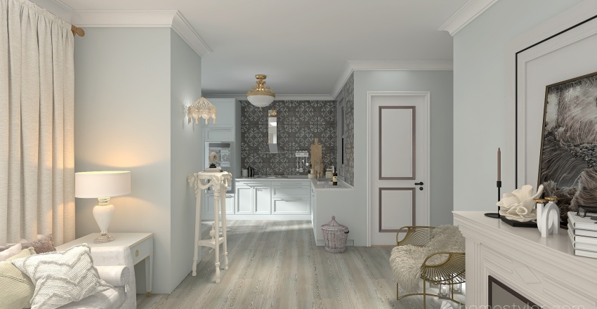 Shabby Chic apartments 3d design renderings