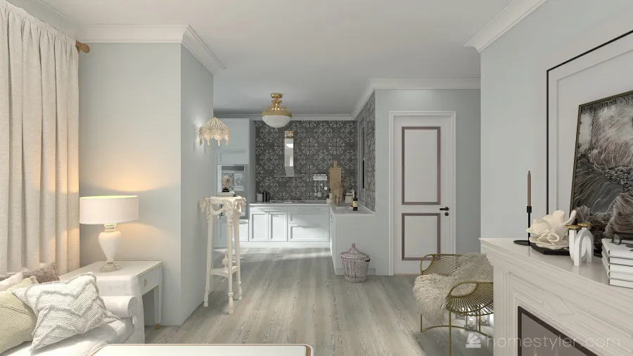 Shabby Chic apartments 3d design renderings