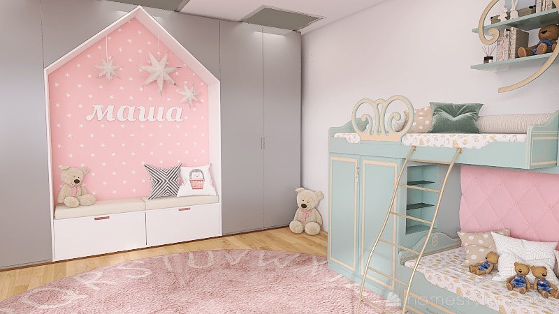 Bedroom for kids 3d design renderings