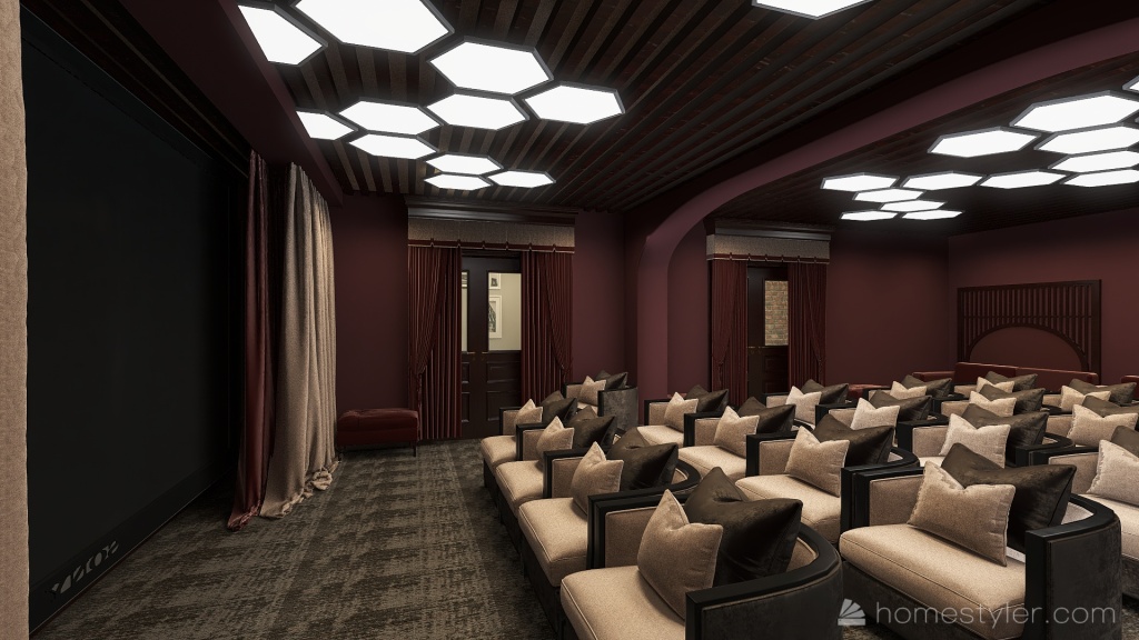 Contemporary cinema 3d design renderings