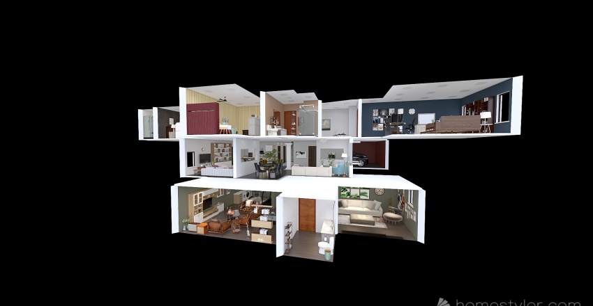 Modern Suburban House 3d design renderings