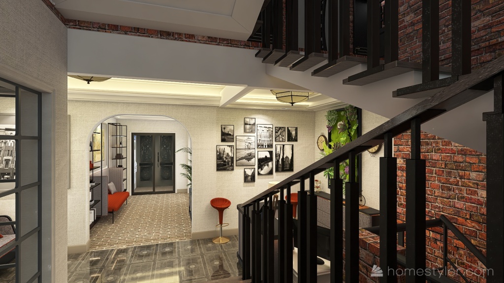 Contemporary Stairwell 3d design renderings