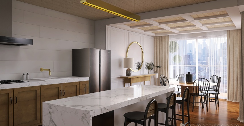 Gold and Black, White and Wood 3d design renderings