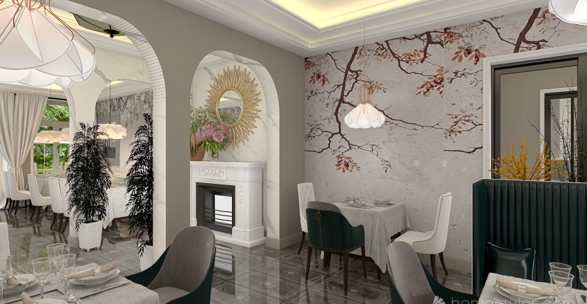 Contemporary restaurant 3d design renderings