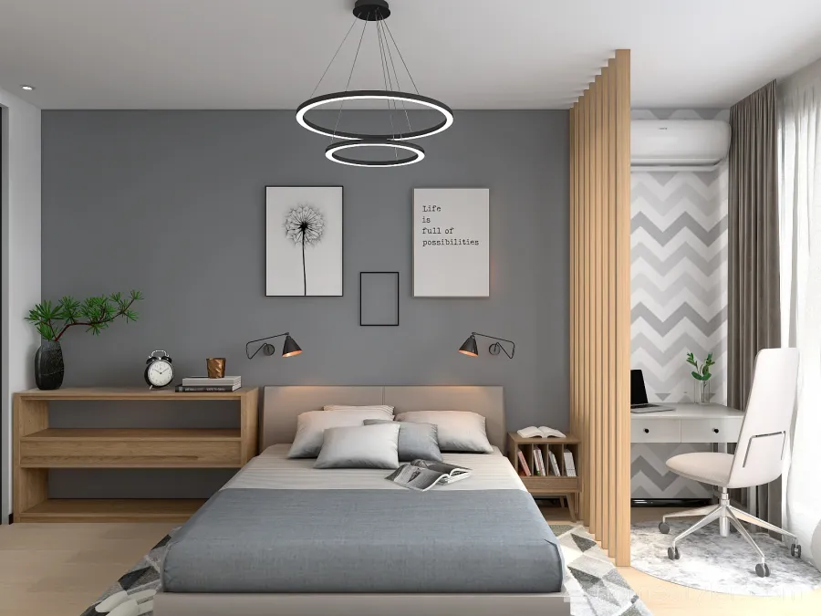 #Спальня в скандинавском стиле 3d design renderings