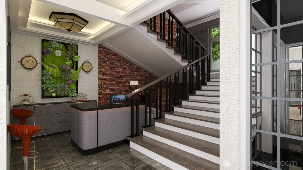 Contemporary Stairwell 3d design renderings