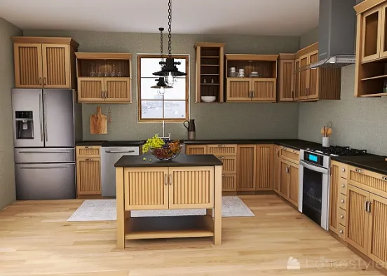 Modern Craftsman Kitchen & Dining Design Rendering