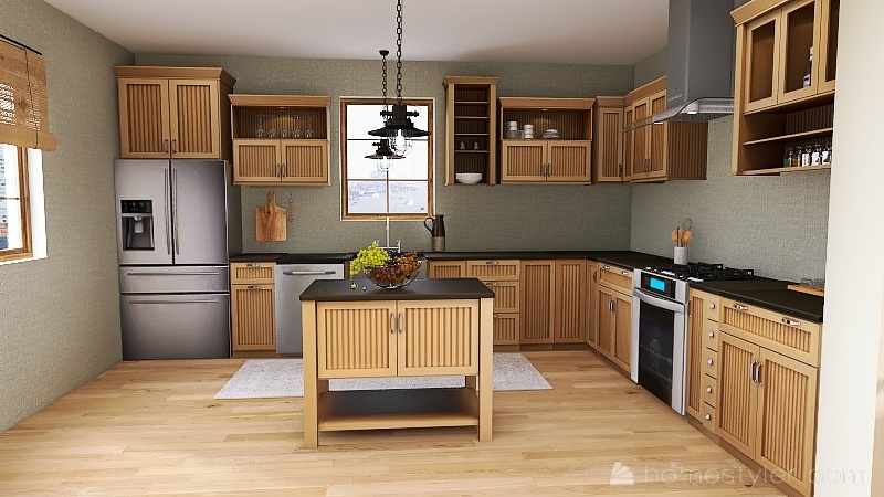 Modern Craftsman Kitchen & Dining 3d design renderings