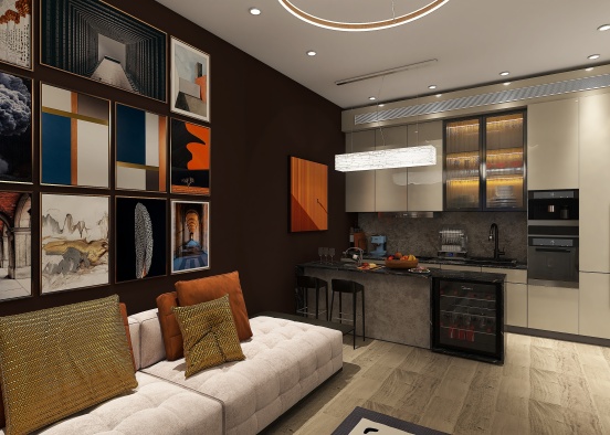 Bachelor apartment Design Rendering