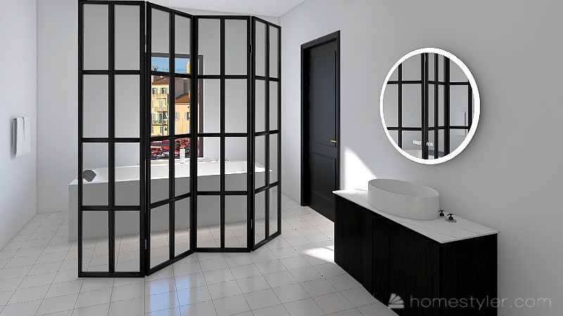 Shared bathroom 3d design renderings