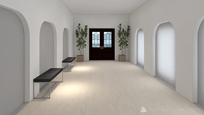 Hallway, Kitchen 3d design renderings