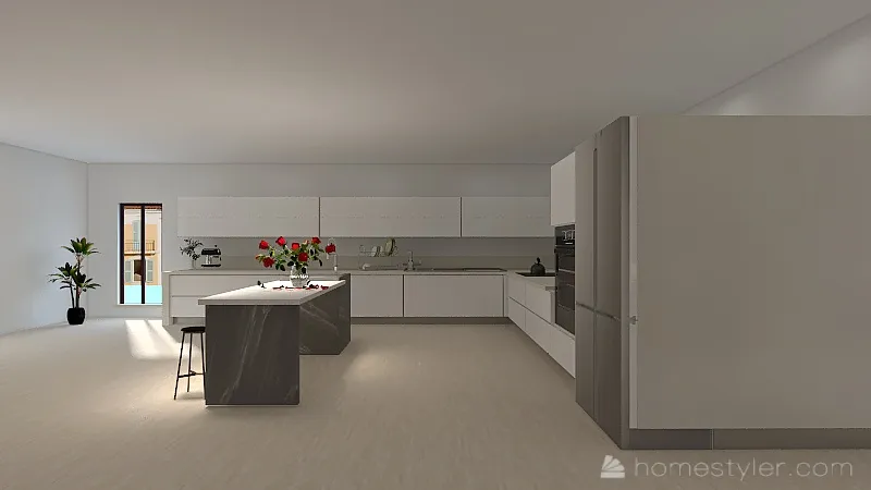 Hallway, Kitchen 3d design renderings