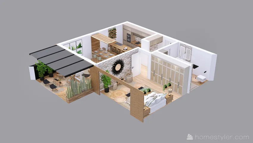 #EcoHomeContest - One bedroom apartment 3d design picture 90.26
