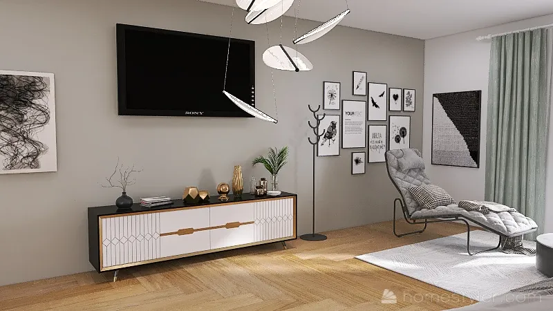 Grey and White Bedroom 3d design renderings