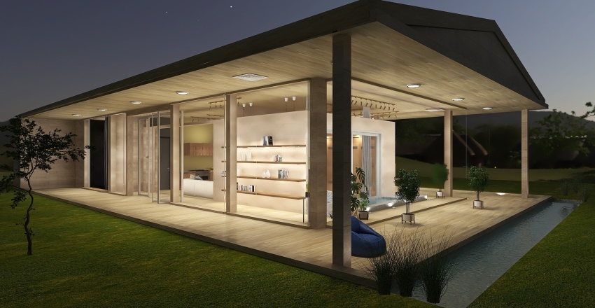 #EcoHomeContest- GlassHouse 3d design renderings