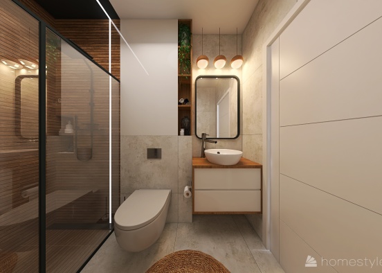 Łazienka z prysznicem -  wersja ostateczna Design Rendering