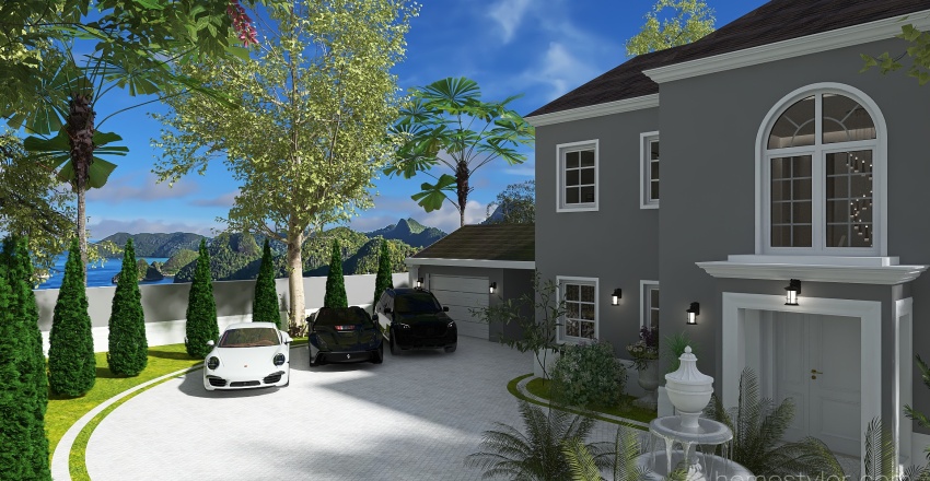 House by the ocean beach luxery 3d design renderings